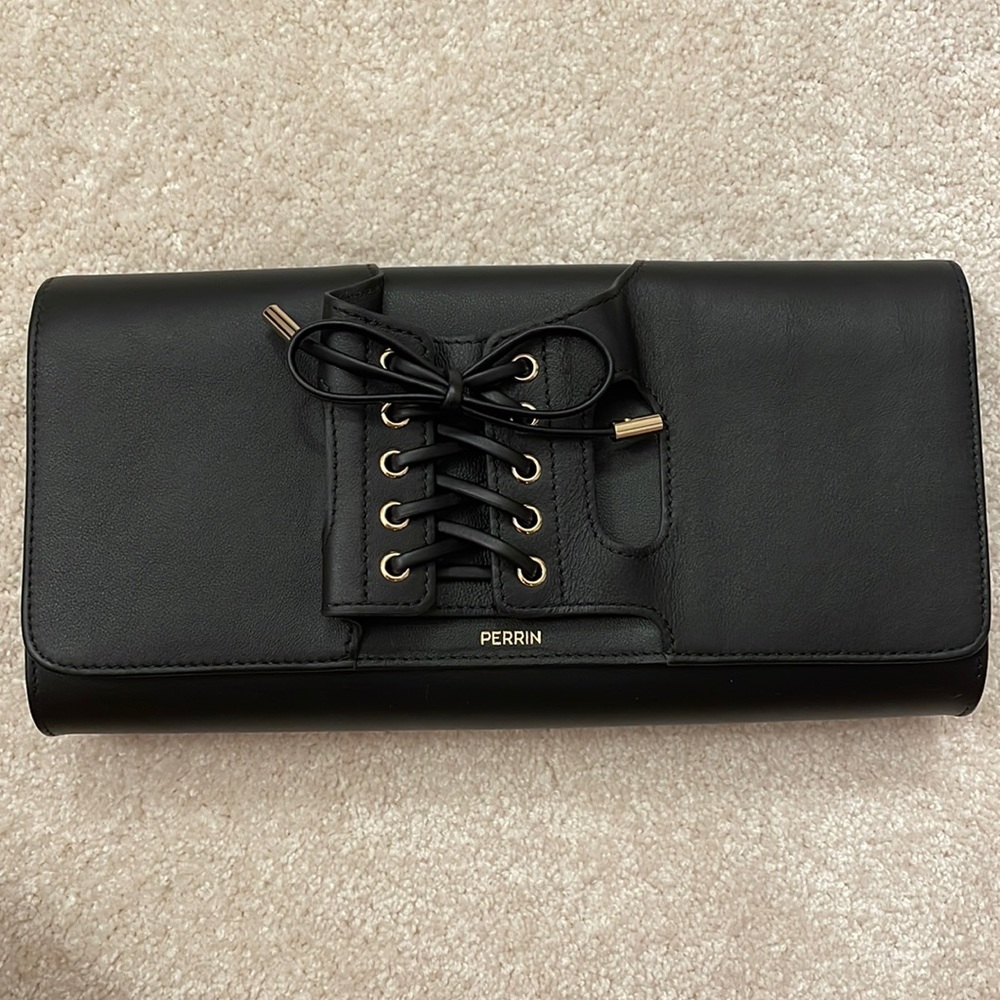 Perrin leather clutch